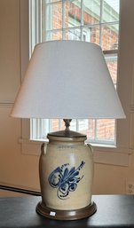 Antique EL & P Norton Stoneware Crock Lamp (CTF10)