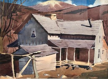 James Fitzgerald Original Watercolor, Mountain Home
