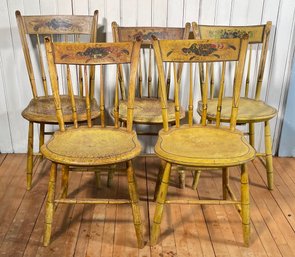 Five 19th C. Painted Windsor Chairs (CTF20)