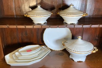 Vintage Bavarian Gold Band China, 10 Serving Pcs. (CTF20)