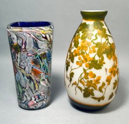 Galle Style And Venetian Art Glass Vases (CTF20)