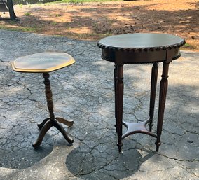 Mahogany Stand And Stenciled Top Stand