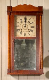 19th C. Tiger Maple/Mahogany Shelf Clock (CTF20)