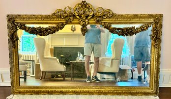 Large 19th C. Carved & Gilt Wall Mirror (CTF20)