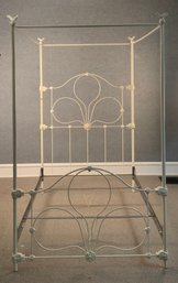 Vintage Full Size White Iron Bed (CTF50)