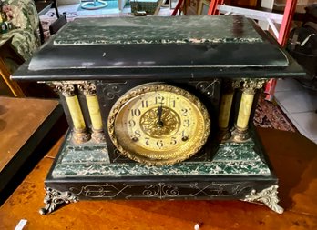 Seth Thomas Mantle Clock In Faux Marble Case