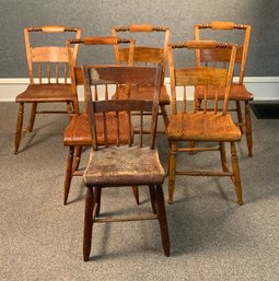 Six Antique Windsor Dining Chairs (CTF30)