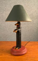 Stephen Huneck Carved Dog Lamp (CTF20)