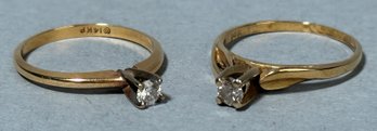 Two 14k Gold And Diamond Rings (CTF10)