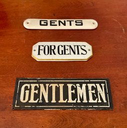 Vintage Porcelain Gents Signs