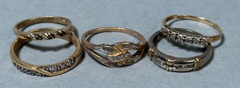 Five 10k Gold And Diamond Rings (CTF10)