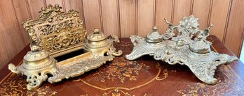 Antique French Brass Desk Set (CTF10)