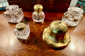 Antique Glass Ink Wells