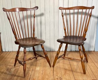 Two Antique Fan Back Windsor Side Chairs (CTF20)