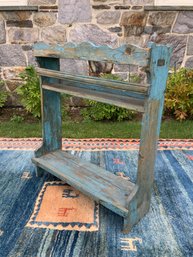 Antique Blue Painted Floor Rack (CTF10)