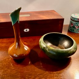 Van Briggle Art Pottery Vase & Hews Bowl