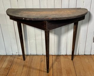 19th C. Country Demi-lune Table (CTF10)