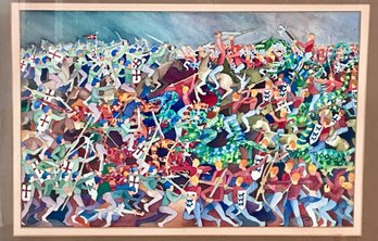 J. Goldsholl Watercolor, Battle Scene (CTF10)
