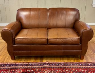 Norwalk Furniture Co Brown Leather Love Seat, 2 Of 2 (CTF30)