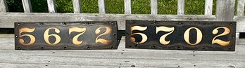 Two Antique Enamel Number Signs