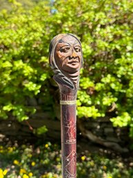 Vintage Carved Dartmouth Indian Head Cane, 1929 (CTF10)