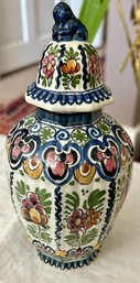Delft Pottery Covered Urn