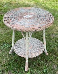 1940s Round Wicker Table