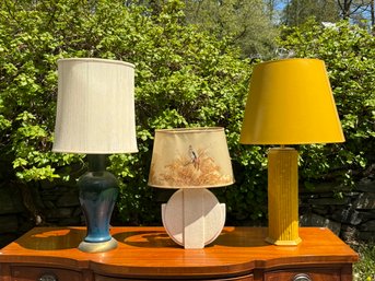 Three Vintage Art Pottery Lamps (CTF20)
