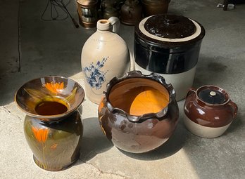 Jug, Planters, Large Covered Crock