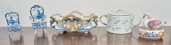 Antique And Vintage Delft And Faience Items, 5pcs (CTF20)