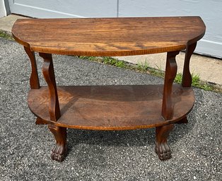 Antique Demilune Oak Table