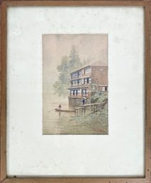 E. Kato Watercolor, Riverside House (CTF10)