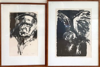 Two Jack Coughlin Lithographs, Man And Owl (CTF10