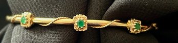 14K Gold And Emerald Bracelet