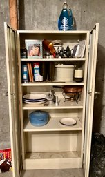 Metal Cabinet With Contents, Blue & White Bowls, 1/6