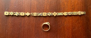 Antique 10k Gold Bracelet & 10k Masonic Ring (CTF10)