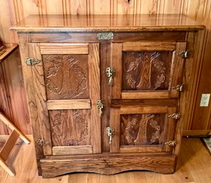 20th C White Clad Co. Oak Ice Chest