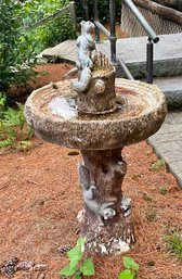 Country Bird Bath Squirrels