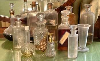 Antique Perfume And Apothecary Bottles, 12 Pcs (CTF20)