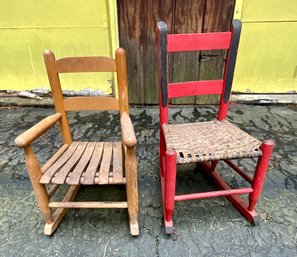 Two Vintage Child Size Rockers