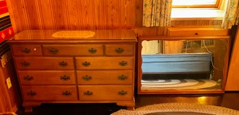 Vintage Ethan Allen By Baumritter Maple Dresser And Mirror