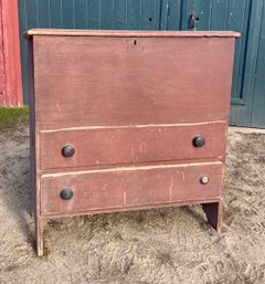 Antique Red Painted Blanket Chest (CTF20)