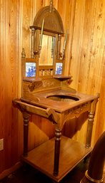 Reproduction Oak Wash Stand