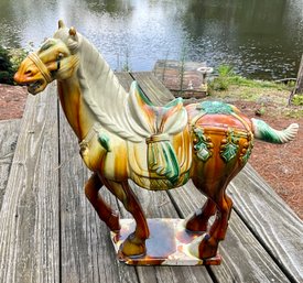 Chinese Plaster Horse Figure