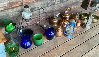 Copper, Brass, Glass Lot