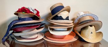 Antique And Modern Straw Hats, 18 Pcs (CTF20)