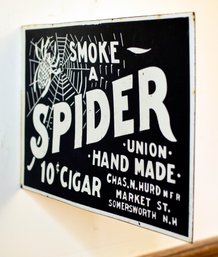 Vintage Porcelain Cigar Advertising, Smoke A Spider (CTF10)