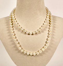 Cultured Pearl Necklace W/ 14k White Gold Clasp (CTF10)