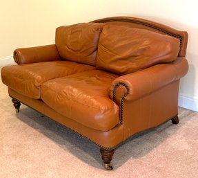 Saddle Leather Sofa, Lillian August Purchase (CTF40)