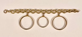 14k Gold Bracelet With Coin Bezels (CTF10)